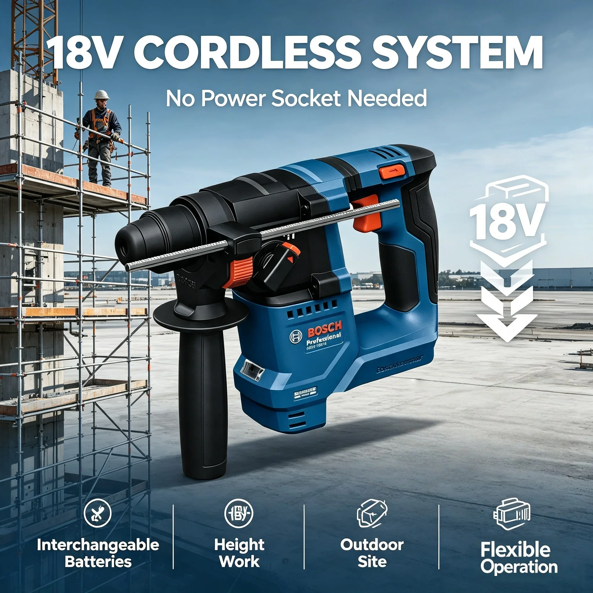 Беспроводной перфоратор Bosch  – обзор и цена Power Tools Professional